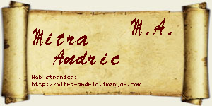 Mitra Andrić vizit kartica